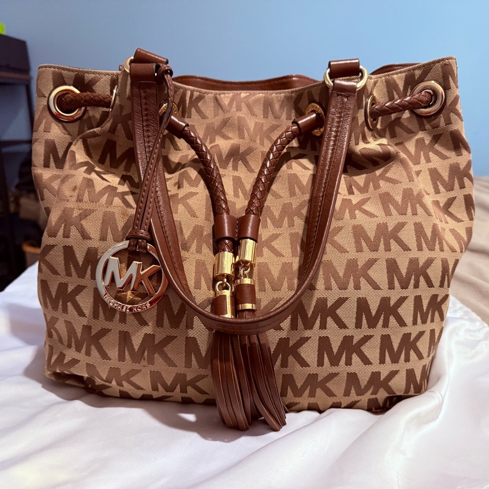 Michael Kors Tan Logo Shoulder Bag